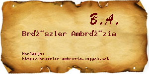 Brüszler Ambrózia névjegykártya